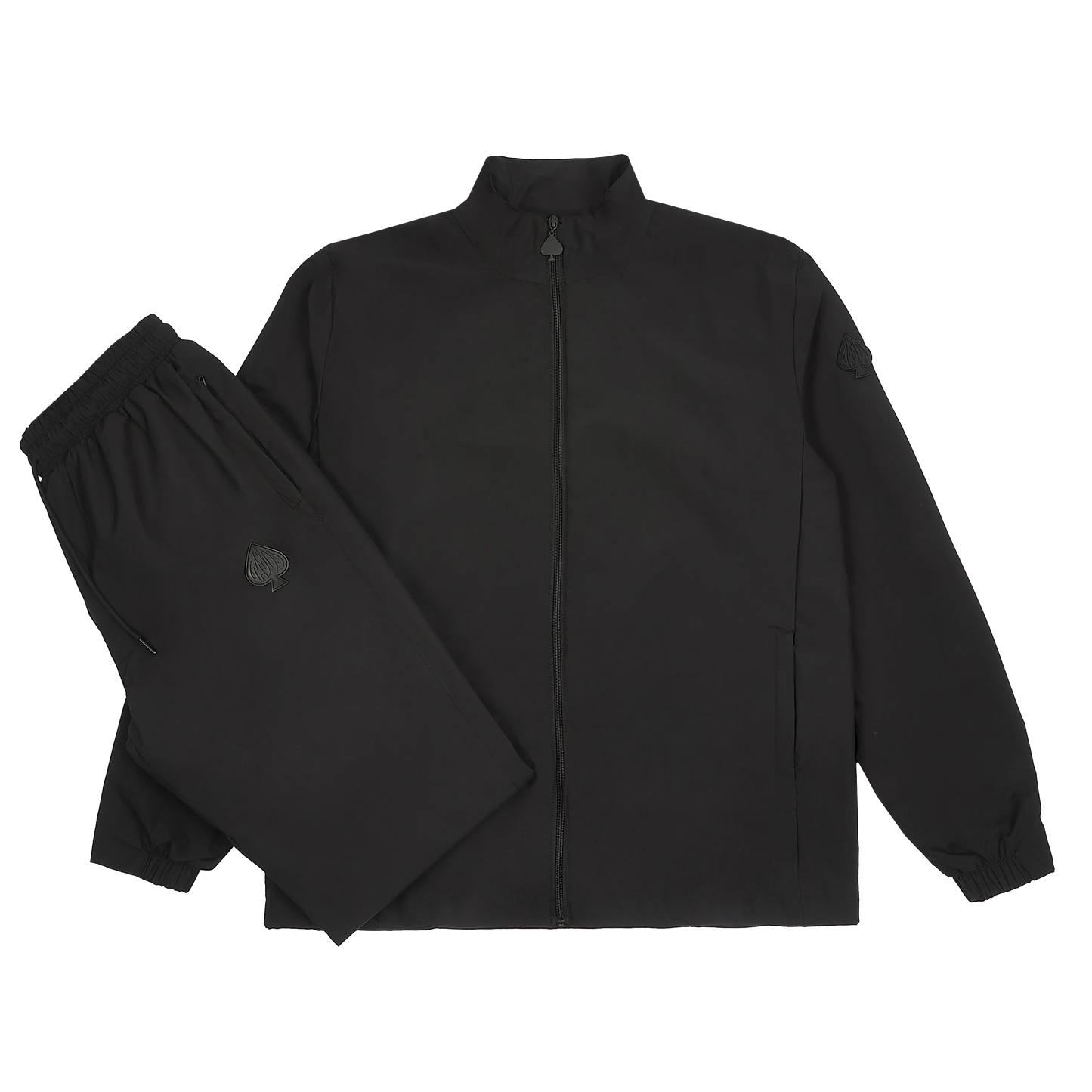 3-PIECE Technical Windbreaker Tracksuit Set In Onyx Black
