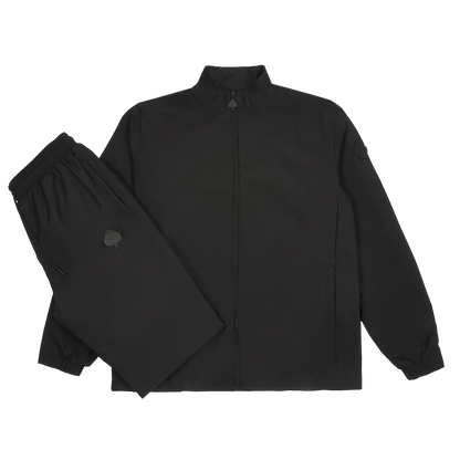 3-PIECE Technical Windbreaker Tracksuit Set In Onyx Black