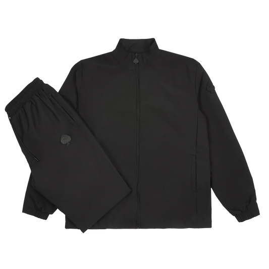 3-PIECE Technical Windbreaker Tracksuit Set In Onyx Black