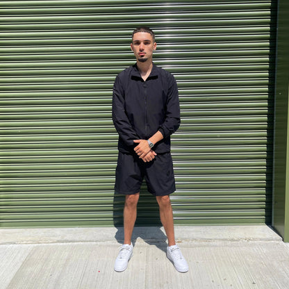 3-PIECE Technical Windbreaker Tracksuit Set In Onyx Black