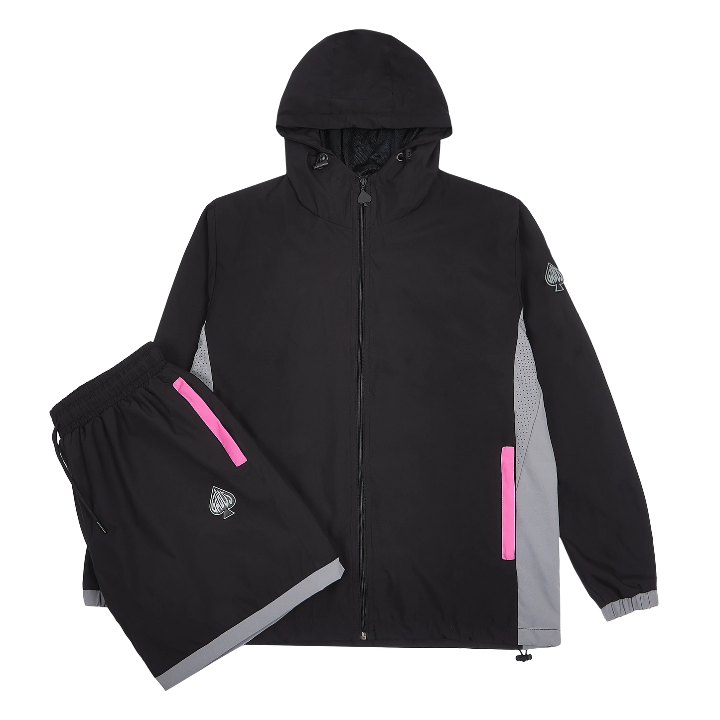 3 Piece technical Windbreaker Tracksuit Set "Members" Candy Pink
