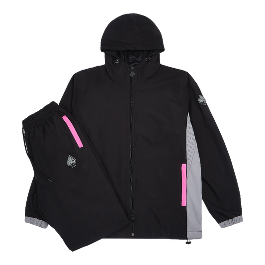 3 Piece technical Windbreaker Tracksuit Set "Members" Candy Pink