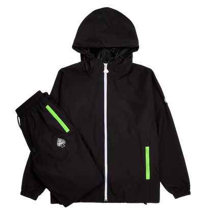 3-PIECE Technical Windbreaker Tracksuit Set Neon Green