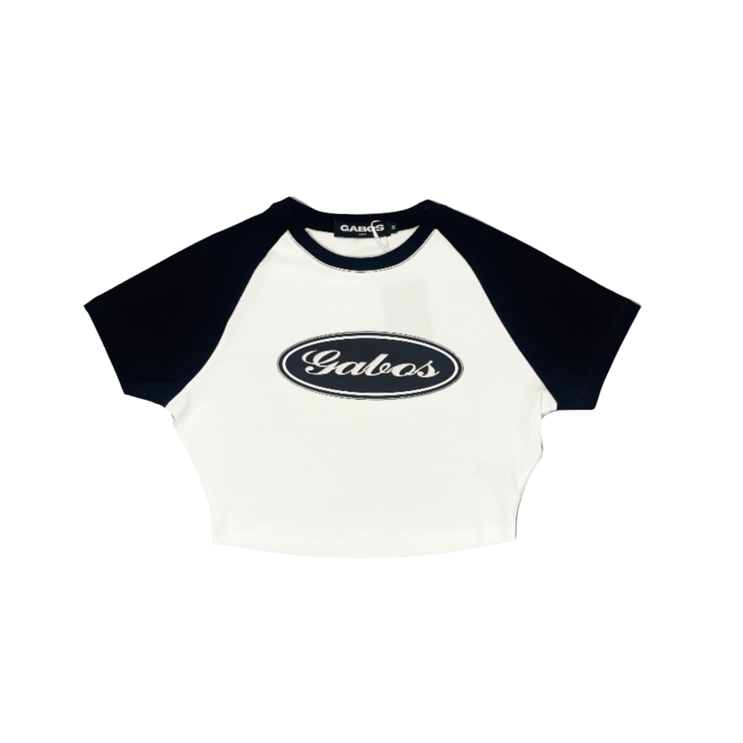Black "Panda" Crop Top