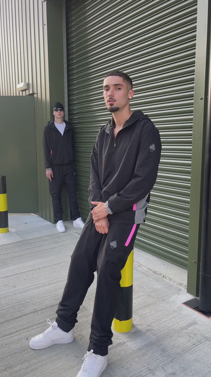 3 Piece technical Windbreaker Tracksuit Set "Members" Candy Pink
